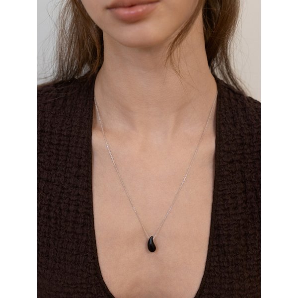 (실버925) 젬스톤 롱 목걸이 NZ2506 오닉스
