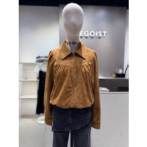 [여주점] 셔링 디테일 스웨이드 숏 점퍼  ES4TZ400