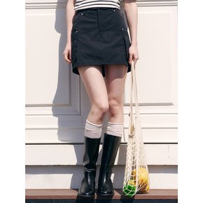 [현서 PICK]SIGNATURE LOGO LIVET POCKET DETAIL SKIRT PANTS BK