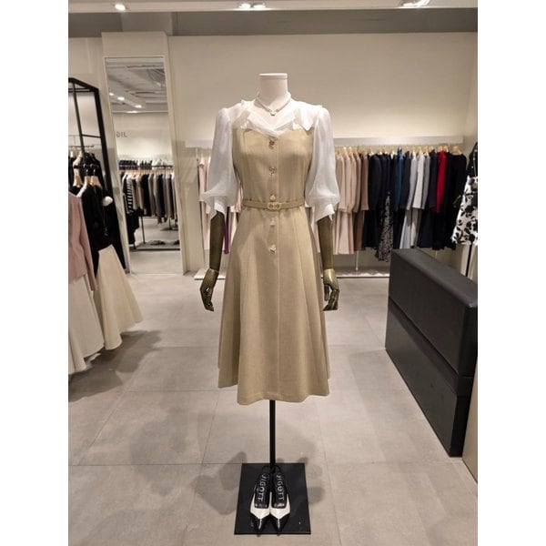 [파주점] 셔츠 배색 뷔스티에 플레어 원피스 JS4B0OP311