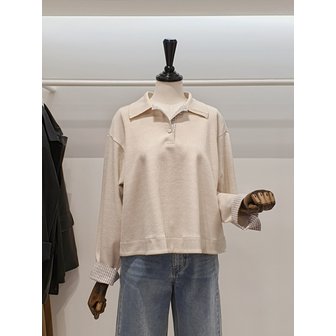 ZOOC [파주점] 쥬크 주크 루즈핏 카라넥 배색포인트 티셔츠​ V261PSM906