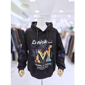 AK원주점 르니앤맥코이 레이스 레터링 후드 티셔츠 MN11TS024