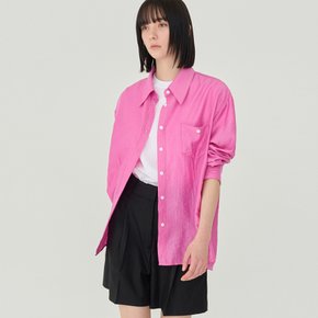 Stripe Overfit Button Shirt Pink