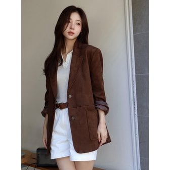 마인드브릿지 [단독]오버핏 스웨이드 하프 자켓