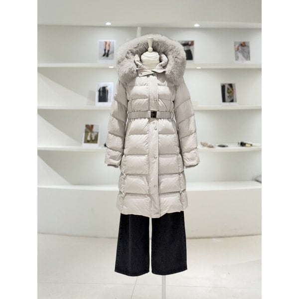 [여주점] 여성 폭스퍼 벨티드 롱 구스 다운 (L254PSG053)