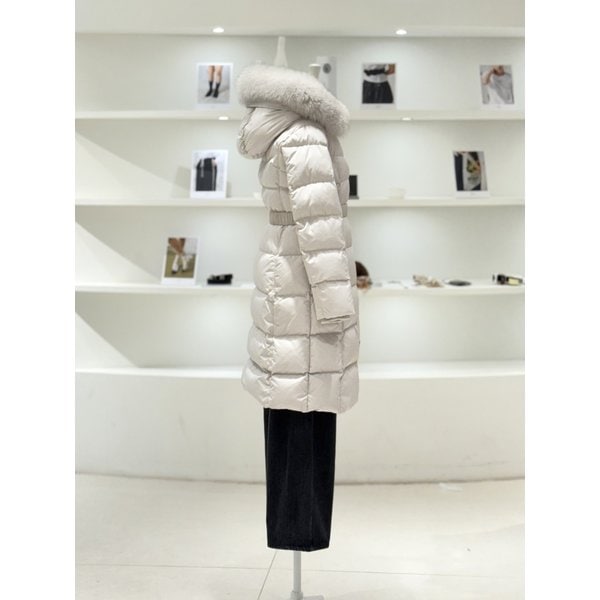 [여주점] 여성 폭스퍼 벨티드 롱 구스 다운 (L254PSG053)