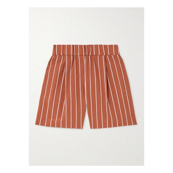 브루넬로쿠치넬리 스트라이프 코튼 혼방 포플린 쇼츠 오렌지 46376663162854344