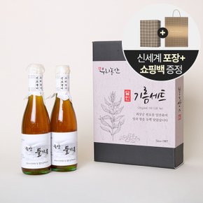 [포장+쇼핑백] 달인 국내산 들기름 선물세트 (들기름 300ml x 2병)