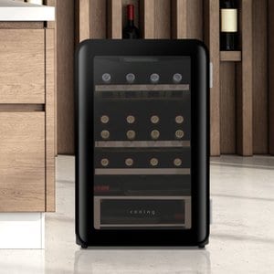 쿠잉 레트로 와인냉장고 WC-20 블랙 와인셀러 미니 소형 업소용 저장고 투명