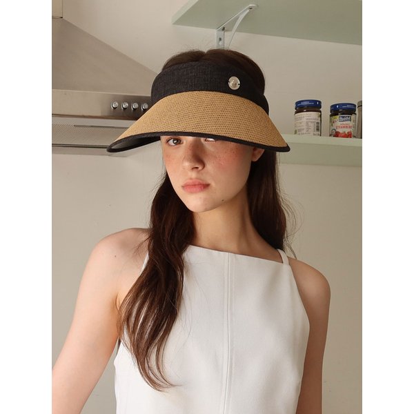 Colette Sun Visor Hat_black wood