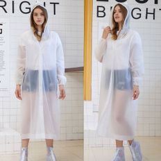 EVA 고급 우비 성인 우의 레인코트 패션 비옷 화이트