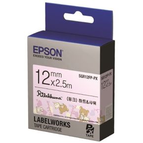 EPSON 라벨프린터리본 리락쿠마(SGR12FP)분홍 흑문자