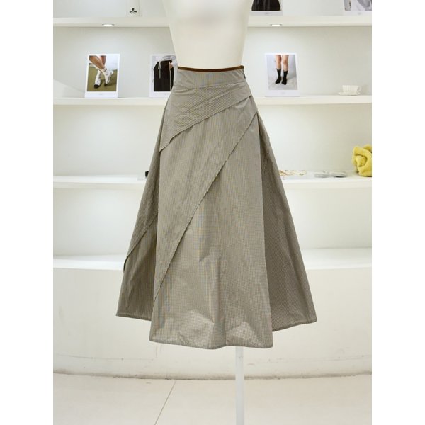 [여주점] 여성 프릴 체크 레이어드 스커트 (L262PSD034)