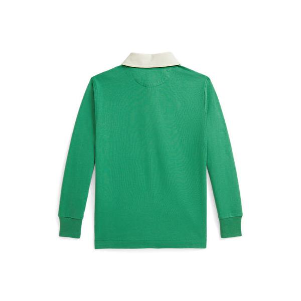 폴로 키즈 남아 2-7세 로고 아플리케 코튼 저지 럭비 셔츠(CWPOKNIB8021342300)