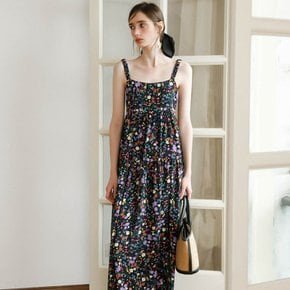 DD_Backless floral black tube top dress