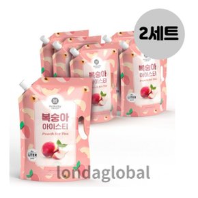 맥널티커피 복숭아 아이스티 대용량 파우치 1L 12개