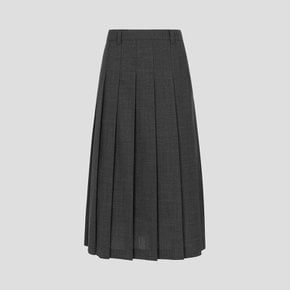 26S/S  BF6327C294 울폴리 플리츠 스커트 - 애쉬 GN