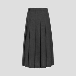 26S/S  BF6327C294 울폴리 플리츠 스커트 - 애쉬 GN