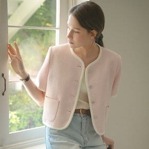 Haper line tweed jacket_Pink