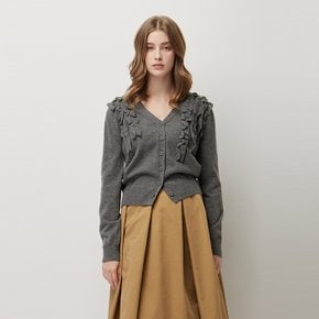 프릴 브이넥 가디건_SAKC46561GR