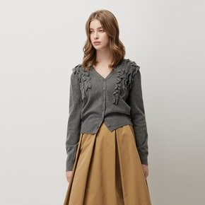 프릴 브이넥 가디건_SAKC46561GR
