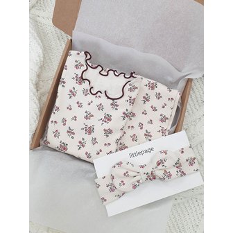 리틀콩 [선물포장] 헤어밴드+팝콘꽃 슈트실내복_2color