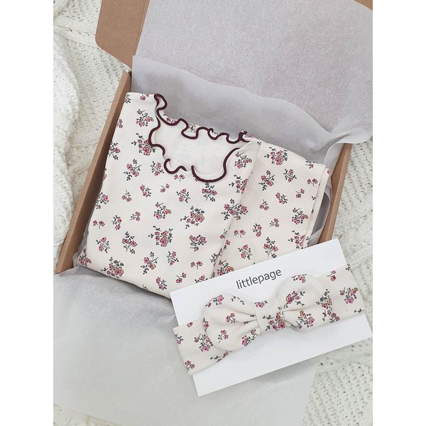 [선물포장] 헤어밴드+팝콘꽃 슈트실내복_2color