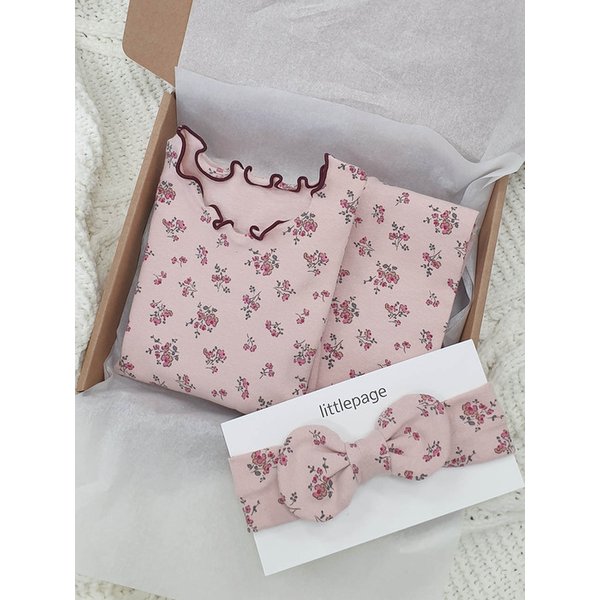 [선물포장] 헤어밴드+팝콘꽃 슈트실내복_2color