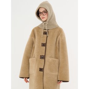 MET shearling fur long mustang beige