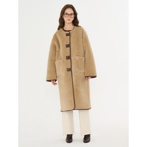 MET shearling fur long mustang beige