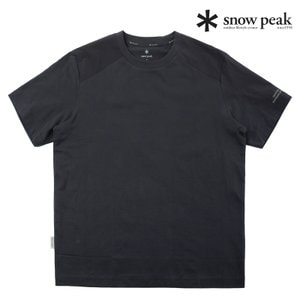 스노우피크 남성 코튼 숄더 우븐 믹스 반팔 티셔츠 S23MMFTS62 CC
