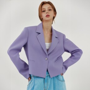 Purple Single Crop Jacket M231CJ0302U