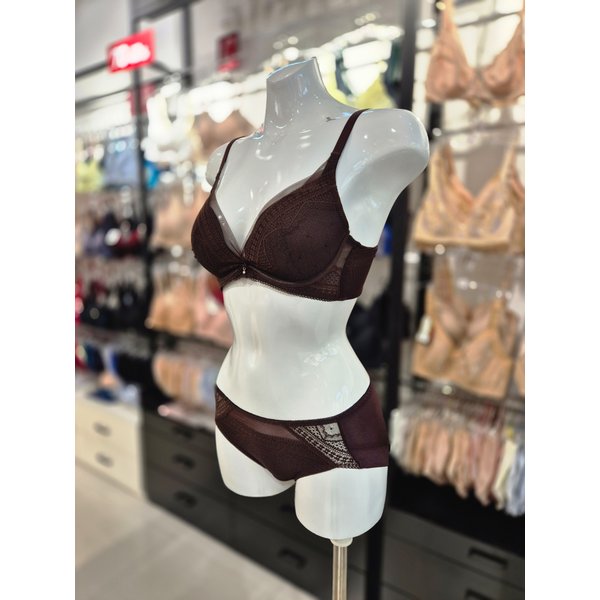 [시흥점] S 비너스 ) 24AW 저중심 레이스 브라, 헴팬티 세트 [VBR1800/VPT1800H-DB]