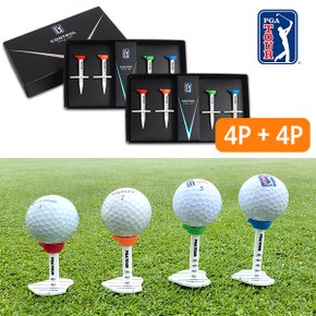 [4P+4P][PGA TOUR] 높이 조절 컨트롤 골프티/티꽂이 8P