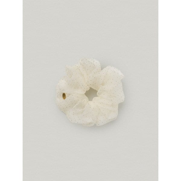 SHEER DOT HAIR SCRUNCHIE [IVORY]
