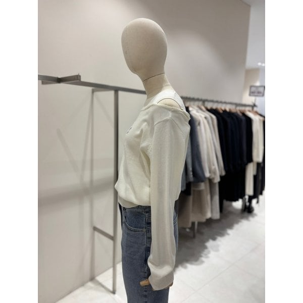 [부산점] 어깨 오픈 레터링 니트 (NJK6SP206)