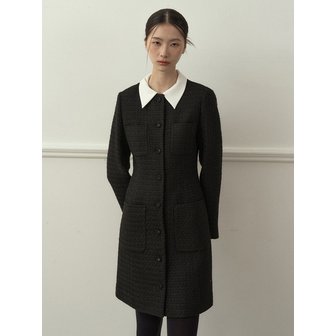 드에스더 Tweed collar midi dress