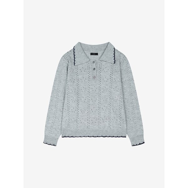 펀칭 카라 버튼 니트 풀오버 (TMUCA2901)