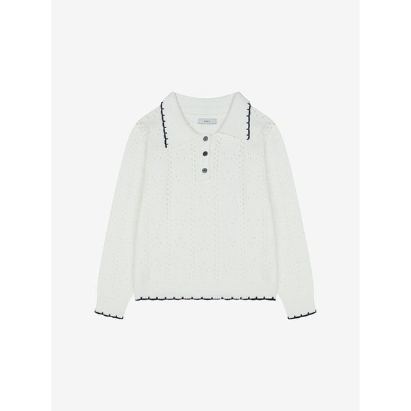 펀칭 카라 버튼 니트 풀오버 (TMUCA2901)