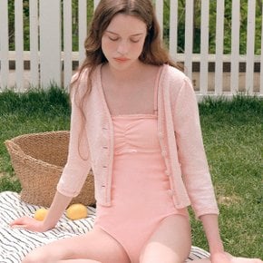 SHIRRING BEACH CARDIGAN PINK