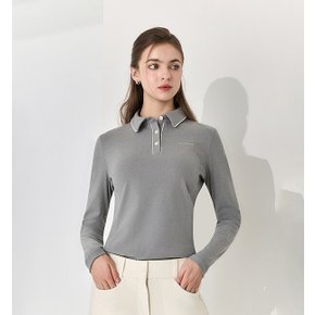 여성 간절기 카라 티셔츠 그레이 (IWTEKS40232)
