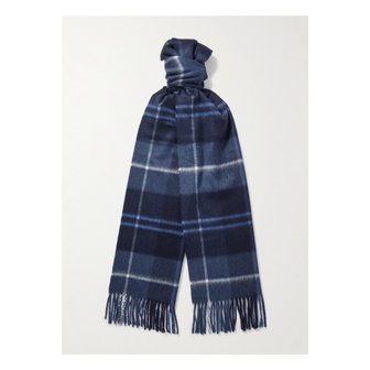 JOHNSTONS OF ELGIN 존스톤스 오브 엘긴 프린지 체크 캐시미어 스카프 46376663162948229