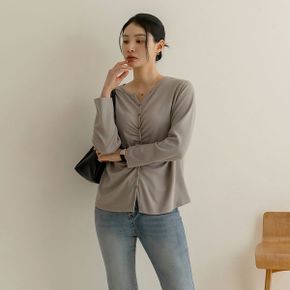 시단 브이 셔링 가디건 티_P420264948