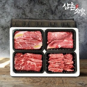 [냉장] 삼촌명가의 전라도 1+등급 우리한우 구이선물세트 1.2kg(꽃등심+채끝+갈비살)