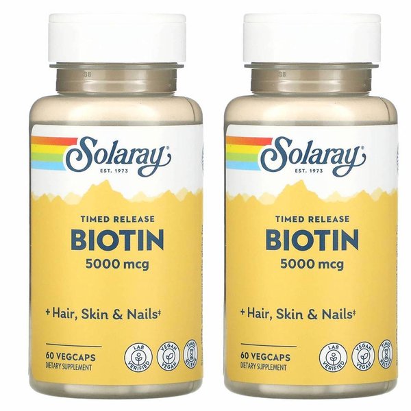 솔라레이 비오틴 Biotin 5000MCG 60베지캡슐 2개