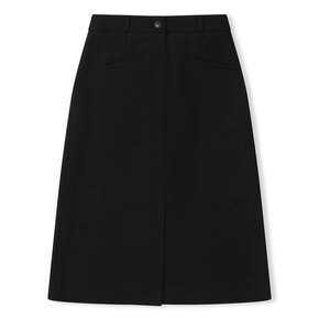 herringbone h Line skirt_black