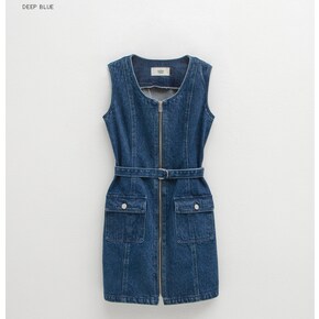 (OP-6161)KELLY BELTED DENIM DRESS S