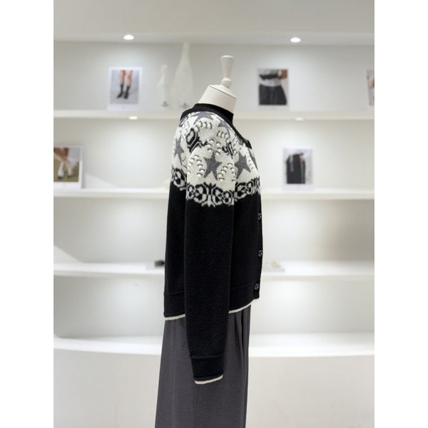 [여주점] 여성 엠블럼 자카드 니트 가디건 (L254KSL034)