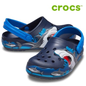 [세일] 크록스 아동 샌들/G48- 207070-410 / Kids Crocs Fun Lab Shark Lights Clog Navy