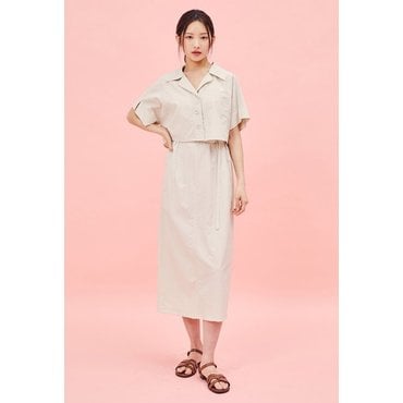 JJ지고트 셔츠 레이어 백 밴딩 원피스GP5A0OPJ21